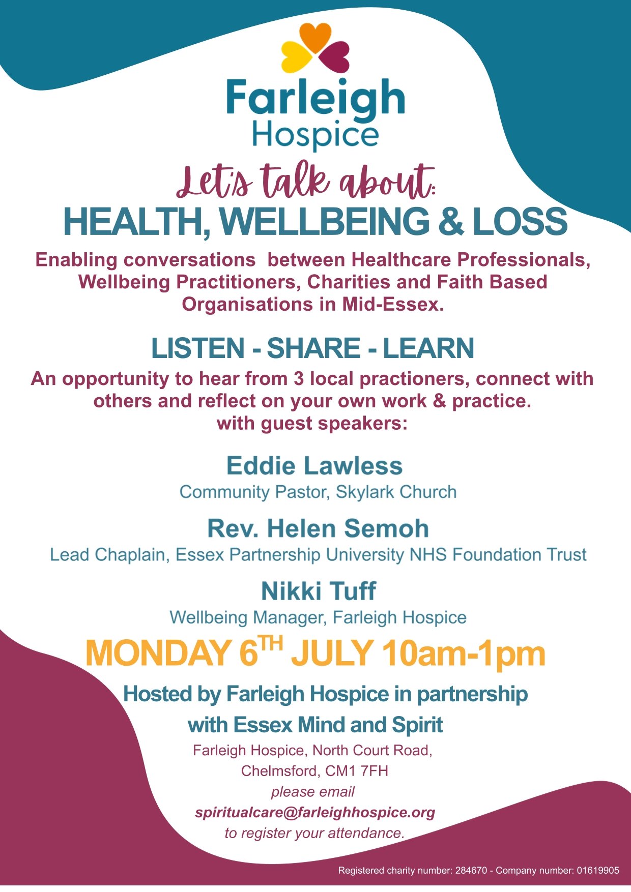 Invitation to Mid Essex Mind & Spirit Event & AGM poster